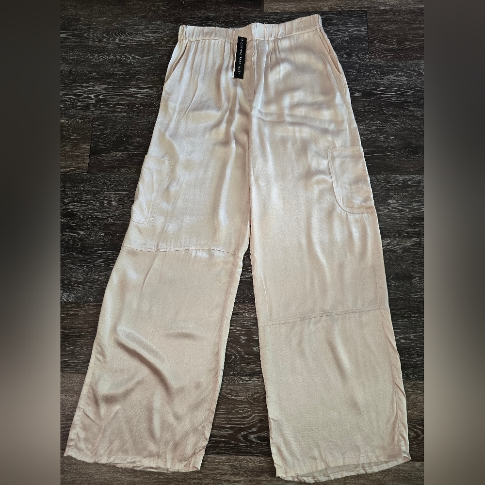 Central Park West rose gold Wide Leg Pants with High Waist Design size L - Picture 9 of 15
